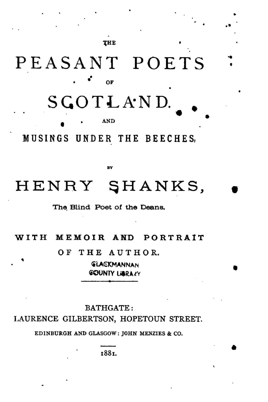 The peasant poets of Scotland and musings under the beeches Poetry