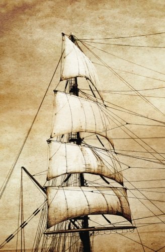 Nautical Journal Notebook Vintage Ship For Men (Blank Lined Journal, Small 5.25 x 8) Arts & Music
