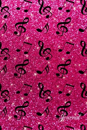 Journal: Faux pink glitter music notes notebook Essays & Short Stories