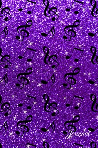 Journal: Faux purple glitter music notes notebook Essays & Short Stories