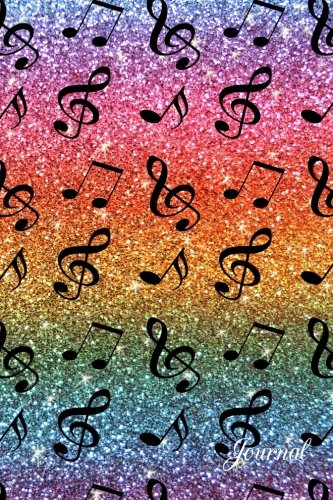 Journal: Faux rainbow glitter music notes notebook Essays & Short Stories
