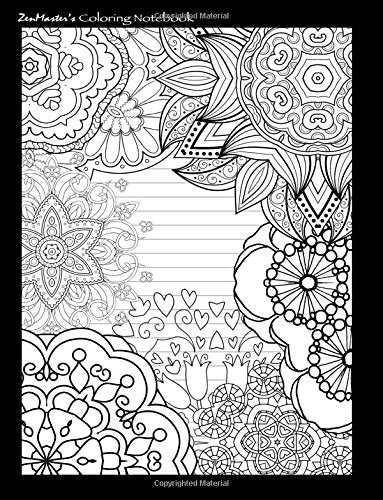 Coloring Notebook (black): Therapeutic notebook for writing, journaling, and note-taking with designs for inner peace, calm, and focus (100 pages, ... and stress-relief while writing., Band 5) Hobbies & Crafts