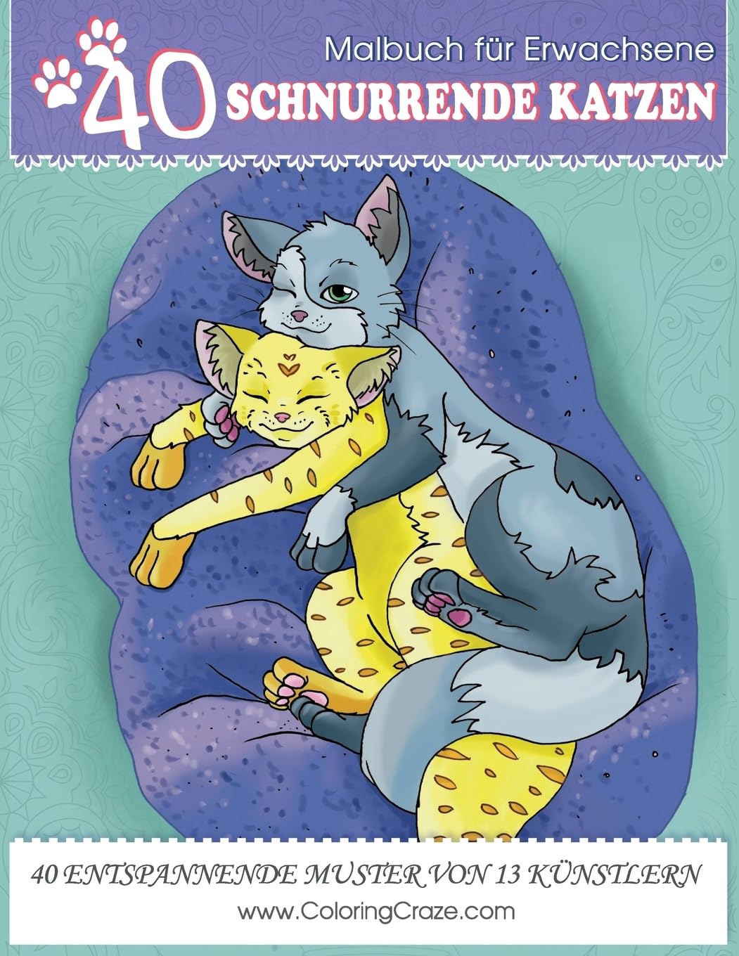 Malbuch für Erwachsene: 40 Schnurrende Katzen, Stressabbauende Malvorlagen für Erwachsene von ColoringCraze (Haustier-Buchserie, Band 1) Hobbies & Crafts