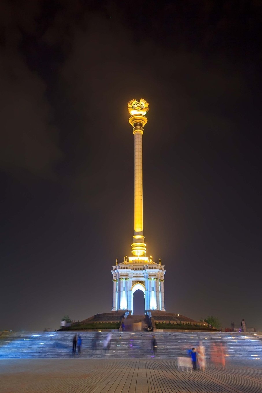 Night View of Stele with Emblem Tajikistan in Dushambe Journal: 150 page lined notebook/diary Travel