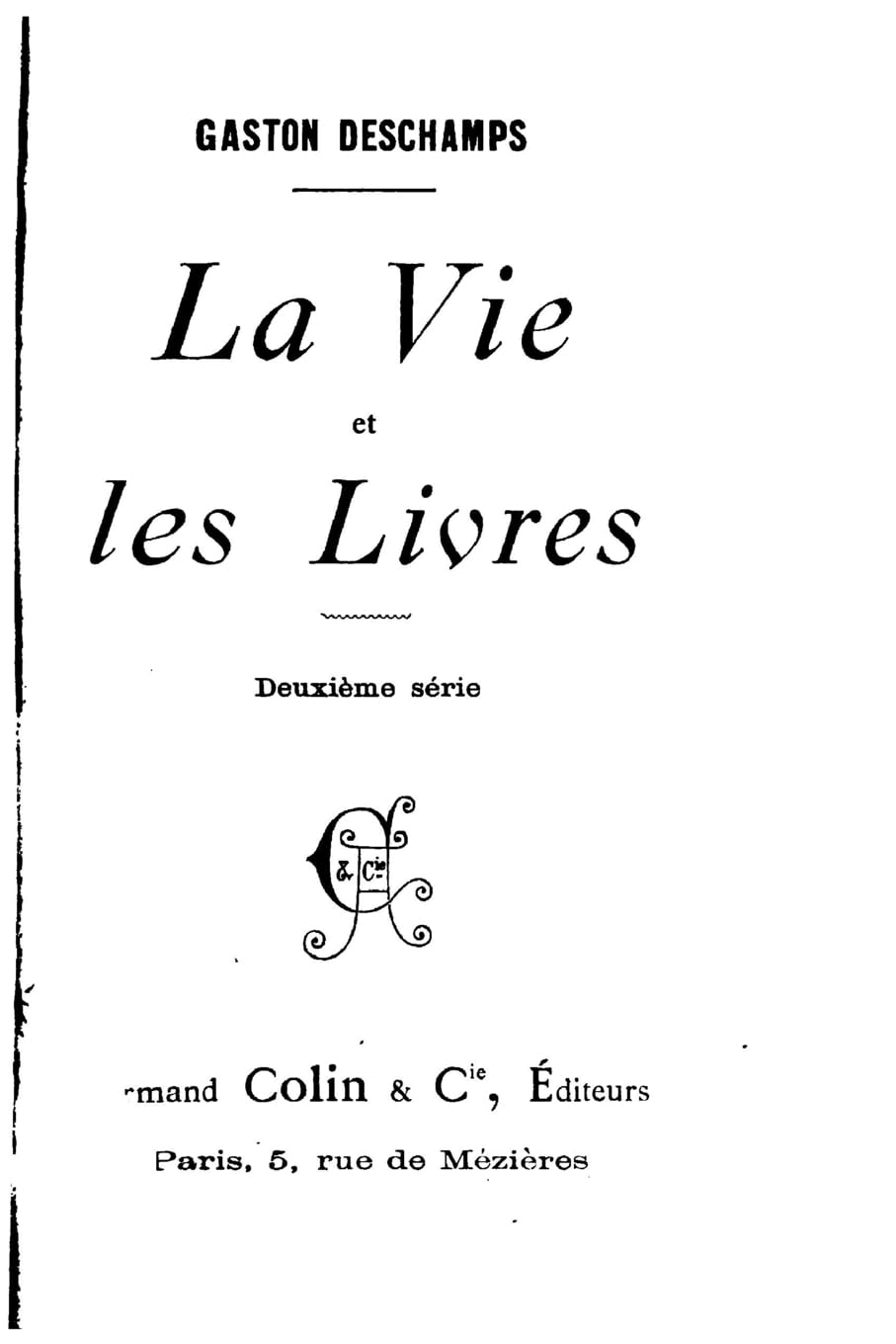 La vie et les livres Contemporary literature