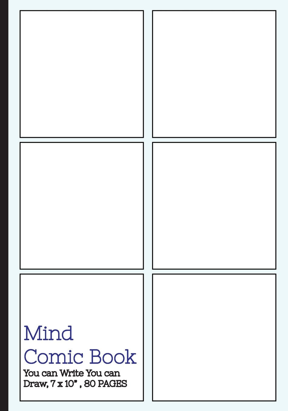 Mind Comic Book - 6 Panel ,7"x10", 80 Pages,comic panel,For drawing your own comics, idea and design sketchbook,for artists of all Manga