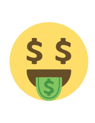 Emoji Notebook | money-mouth face: Lined | 8.5" x 11" | 70 Sheet Books
