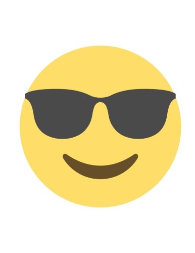 Emoji Notebook | smiling face with sunglasses: Lined | 8.5" x 11" | 70 Sheet Manga