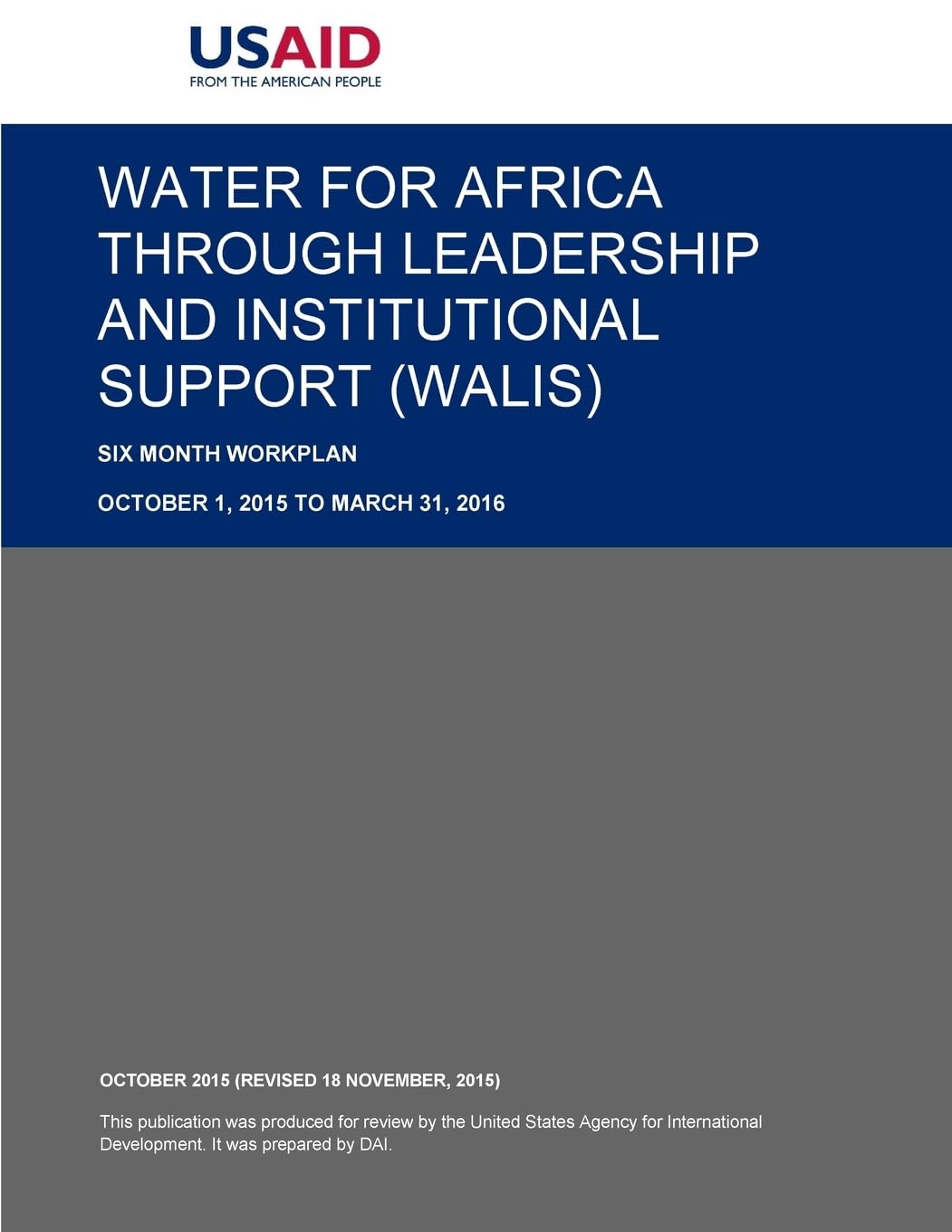 Water for Africa through Leadership and Institutional Support (WALIS) Social Sciences