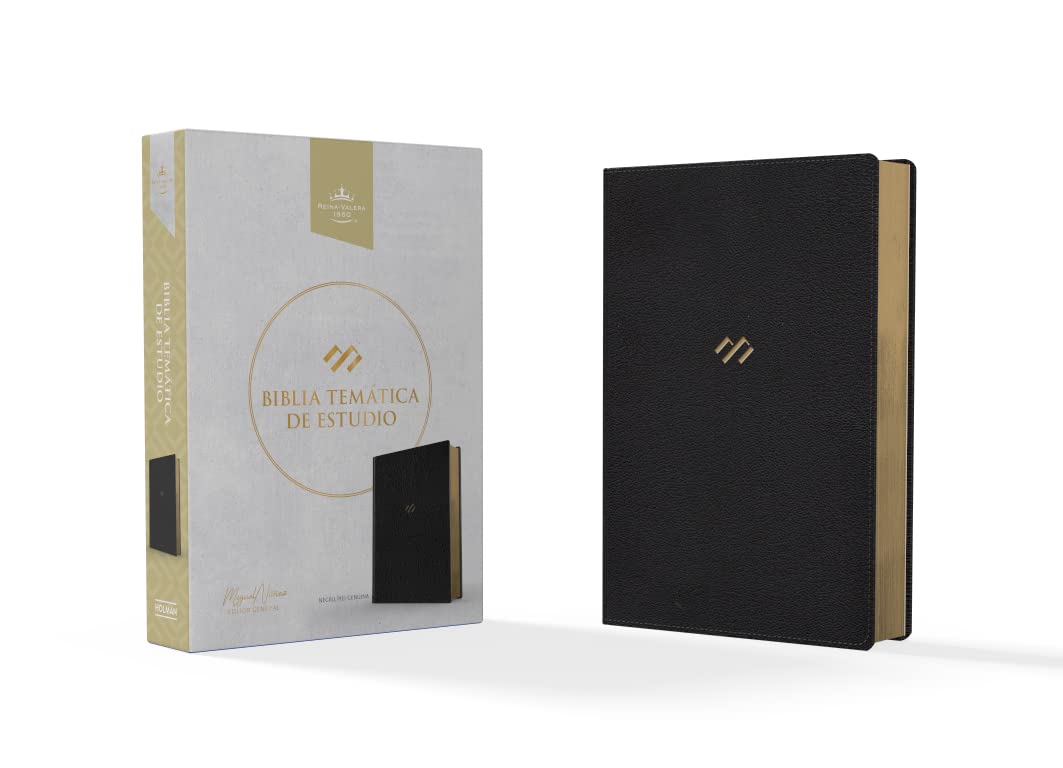 Santa Biblia/ Holy Bible: RVR 1960 Biblia temática de estudio, negro piel genuina/ Thematic Study Bible black genuine leather Religion & Esotericism