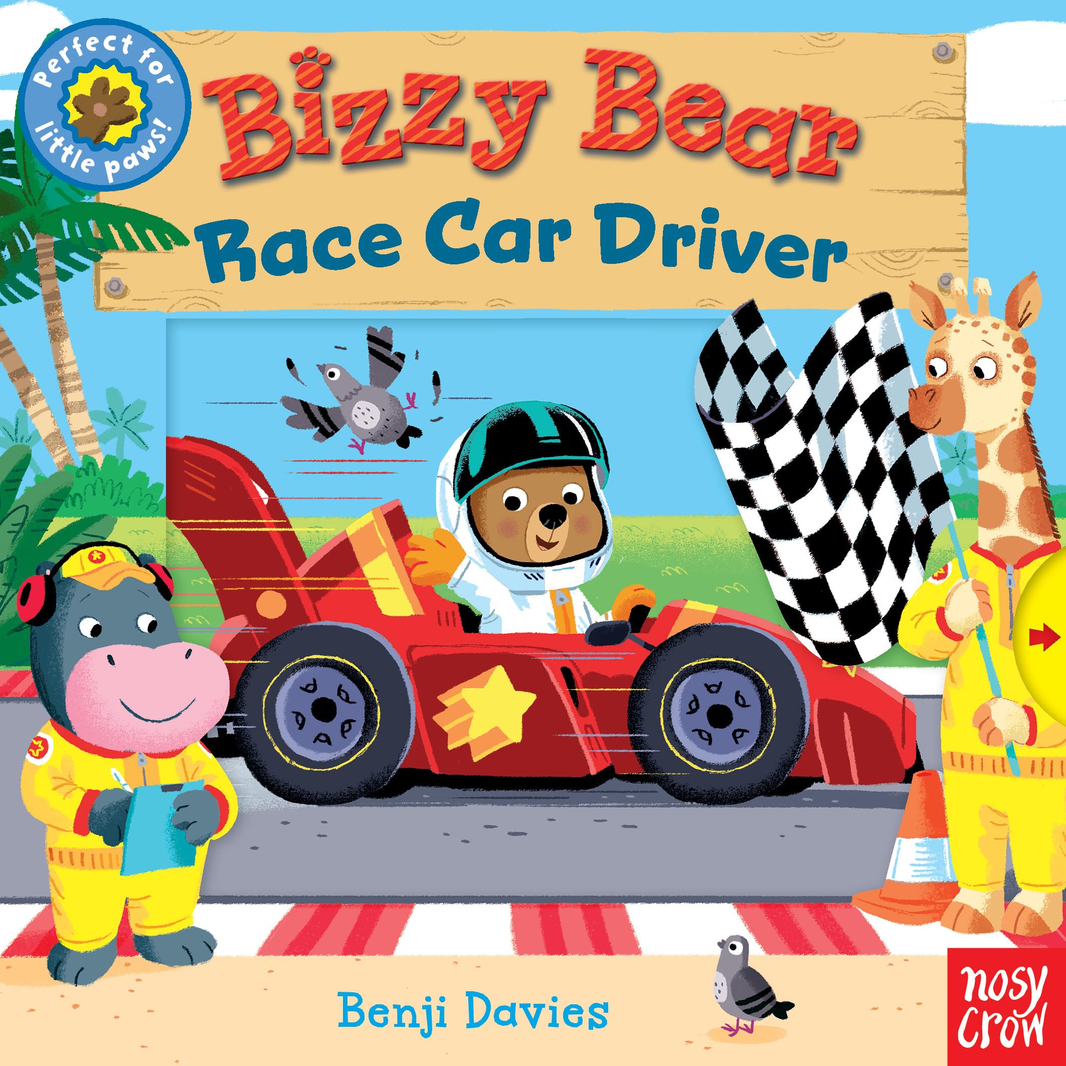 Race Car Driver: (Interactive Board Book about Racing for Toddlers - With Sturdy Tabs and Slides to Push and Pull) (Bizzy Bear) Parents & Children