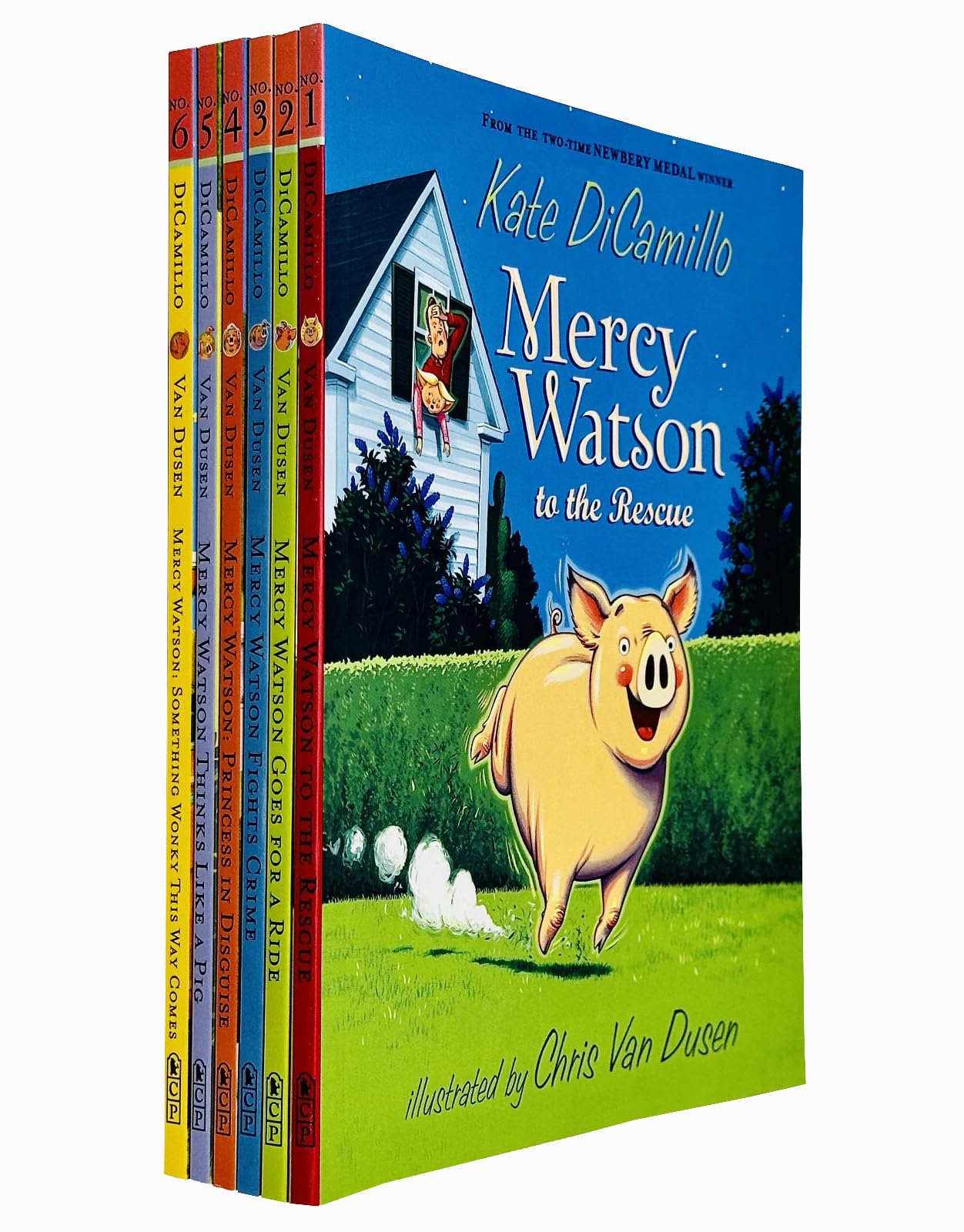 Mercy Watson Series 1-6 Books Collection Set By Kate DiCamillo(The Rescue, Goes for a Ride, Fights Crime, Princess in Disguise, Thinks Like a Pig & Something Wonky This Way Comes) Novels & Short Stories