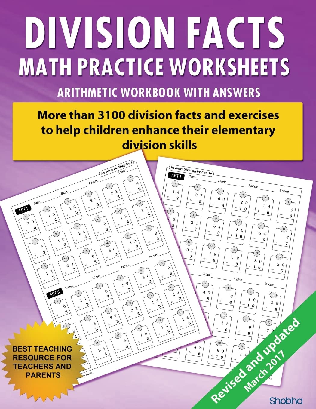 Division Facts Math Practice Worksheet Arithmetic Workbook With Answers: Daily Practice guide for elementary students and other kids (Elementary Division Series, Band 1) Mathematics