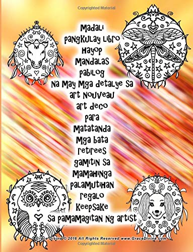 madali pangkulay libro hayop mandalas pabilog na may mga detalye sa art nouveau art deco para matatanda mga bata retirees gamitin sa mamahinga ... sa pamamagitan ng artist Grace Divine Film, Art & Culture