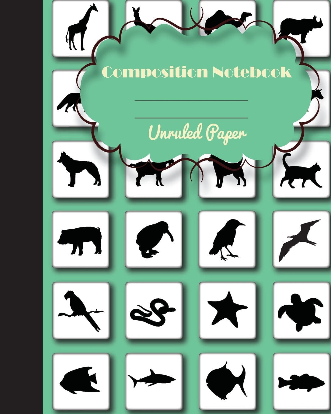 Unruled Composition Notebook Journal Animal, School supplies notebook for teens: Unruled composition book for teen girls boys, 120 P, 8"x10" Garden & Plants