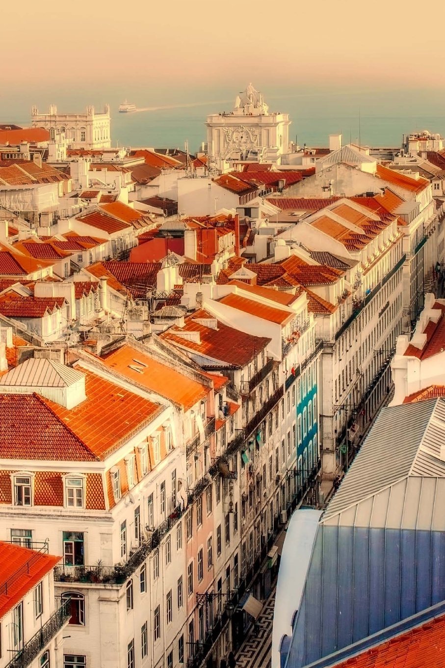 Aerial View of Lisbon Portugal Journal: 150 page lined notebook/diary Travel