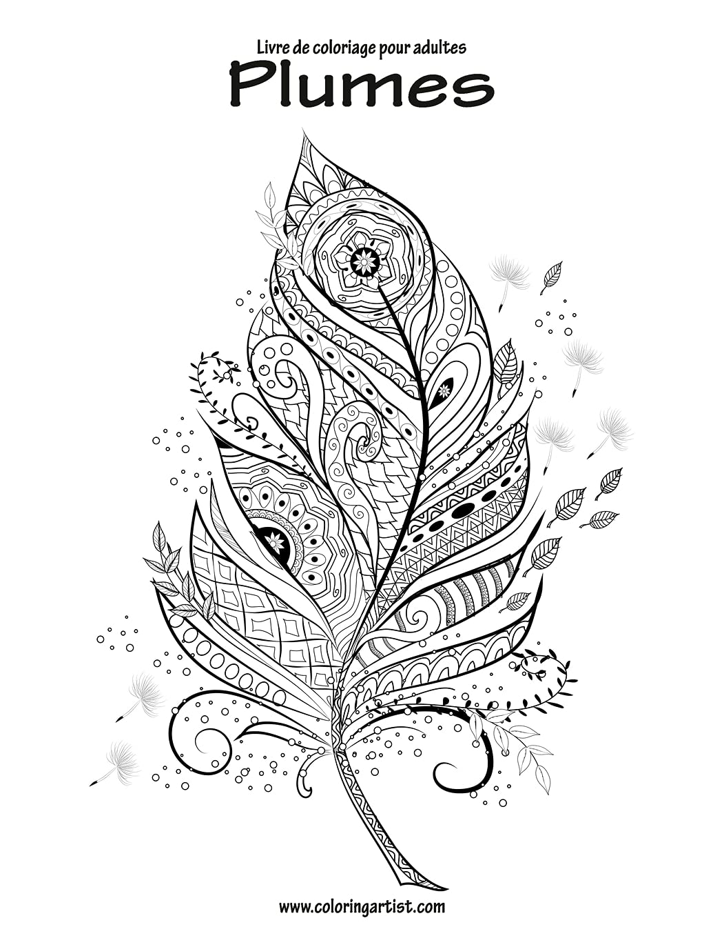 Livre de coloriage pour adultes Plumes 1 book