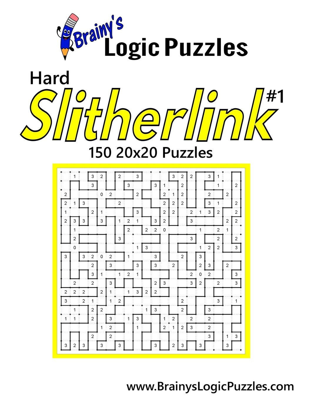 Brainy's Logic Puzzles Hard Slitherlink #1 150 20x20 Puzzles Leisure & Fun