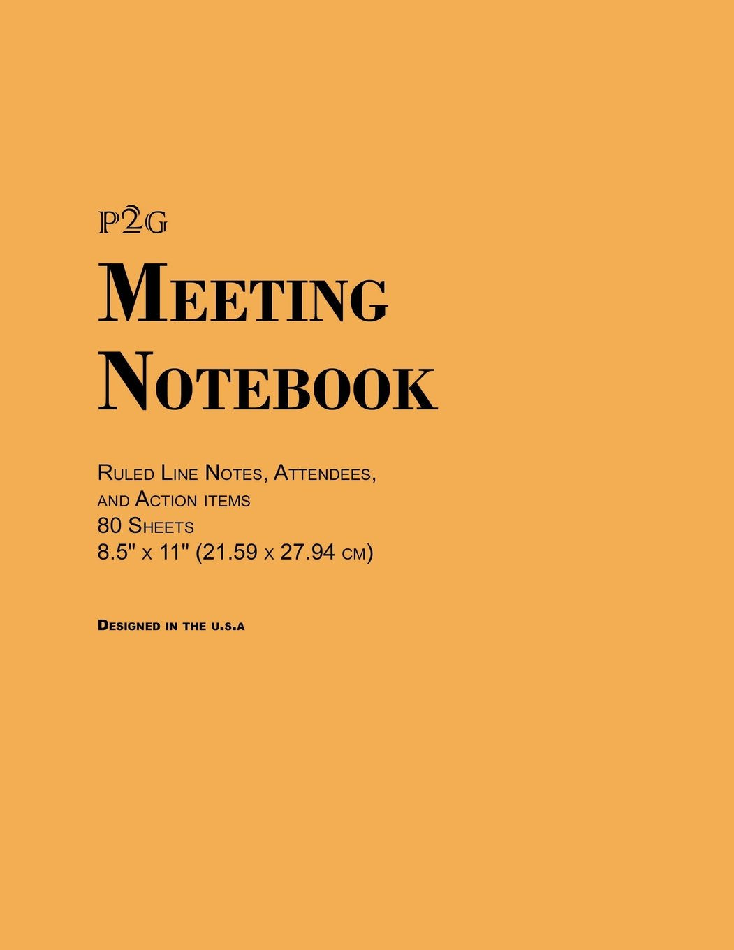 Meeting Notebook: Ruled Line Notes, Attendees, and Action items, 8.5" x 11" (21.59 x 27.94 cm), 80 Sheets,Durable Soft Cover, Designed in the USA (Orange Cover) Business, Finance & Career