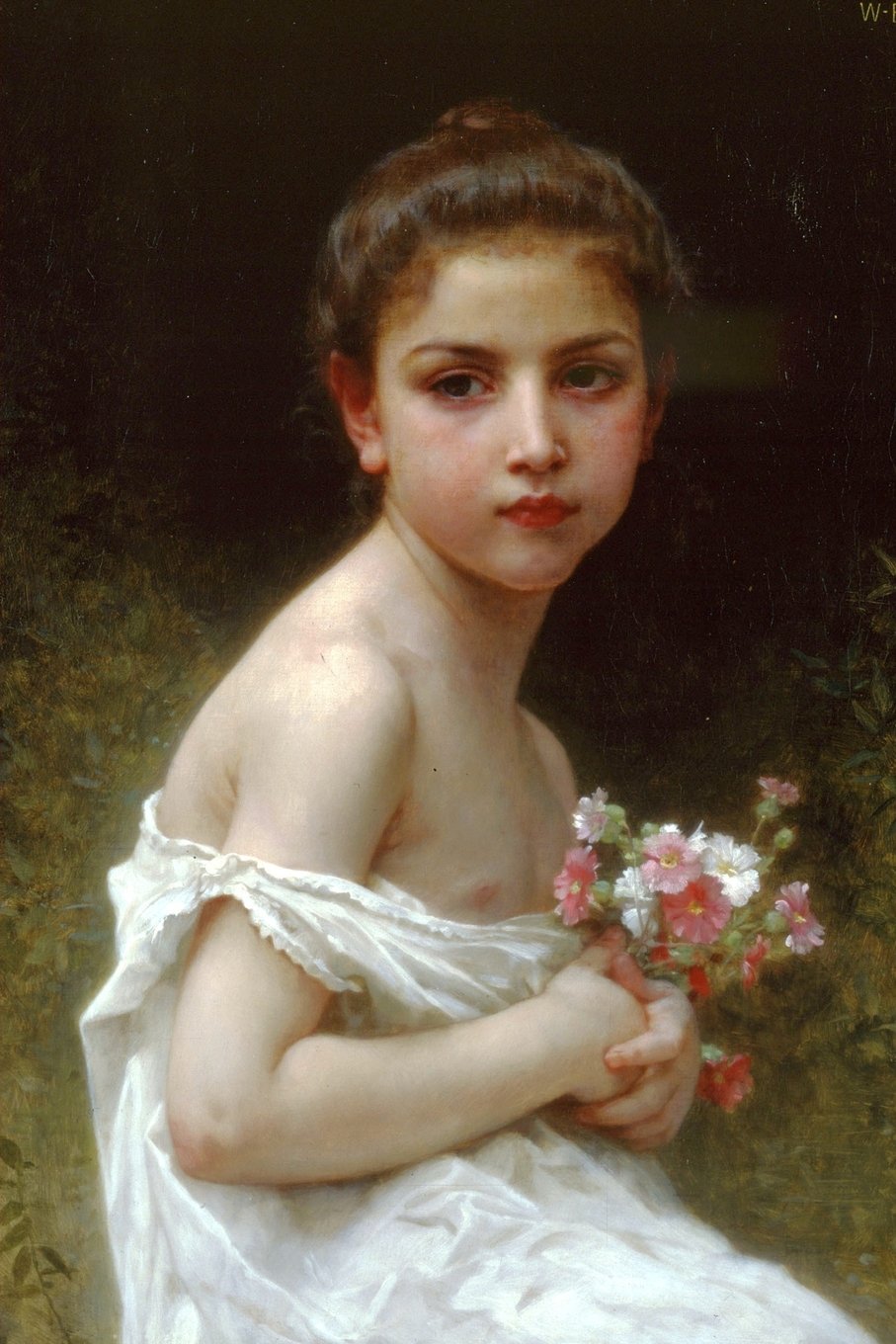 "Girl Bouquet" by William-Adolphe Bouguereau - 1896: Journal (Blank / Lined) (Art of Life Journals) Self-help