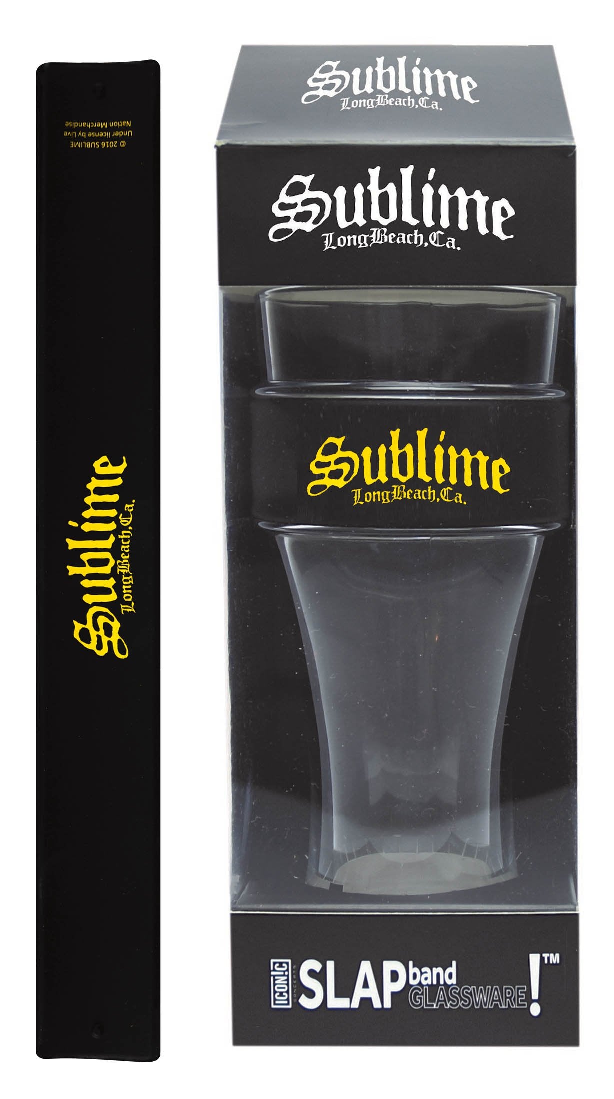 Sublime Slap Band Single Pint Glassware: Black Band/Yellow LOGO Books