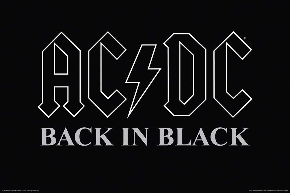 Ac/Dc - Back in Black - Wall Poster: 24 Inches X 36 Inches Books