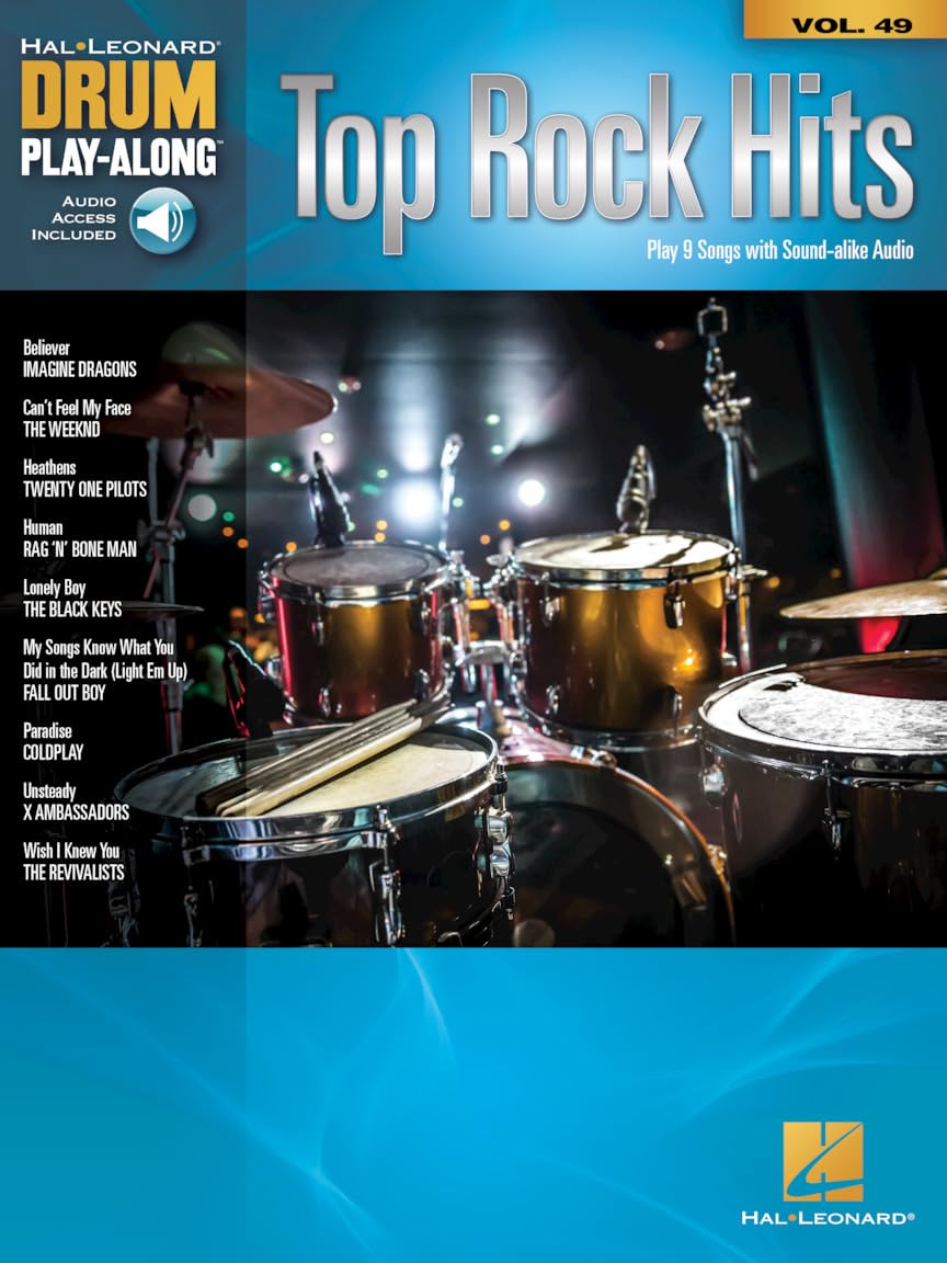 Top Rock Hits: Drum Play-Along Volume 49 (Hal Leonard Drum Play-Along, Band 49) (Hal Leonard Drum Play-Along, 49, Band 49) Media & Communication