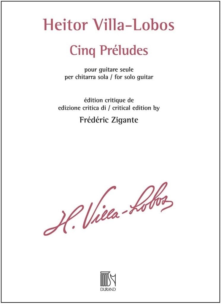 Heitor villa-lobos : 5 preludes pour guitare seule book