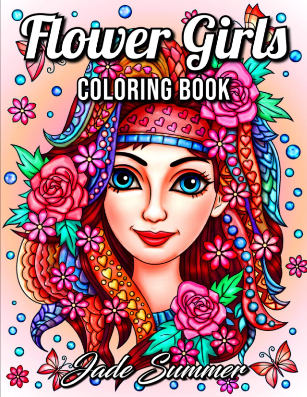 Flower Girls: An Adult Coloring Book with Cute Manga Girls, Fun Hair Styles, and Beautiful Floral Designs for Relaxation book