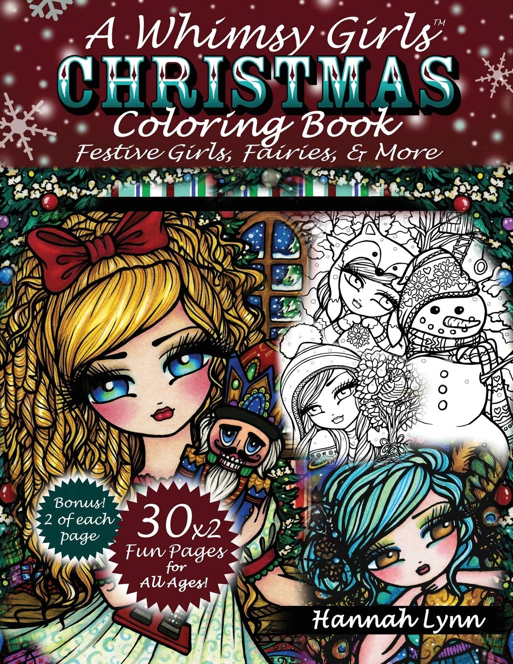 A Whimsy Girls Christmas Coloring Book: Festive Girls, Fairies, & More Hobbies & Crafts