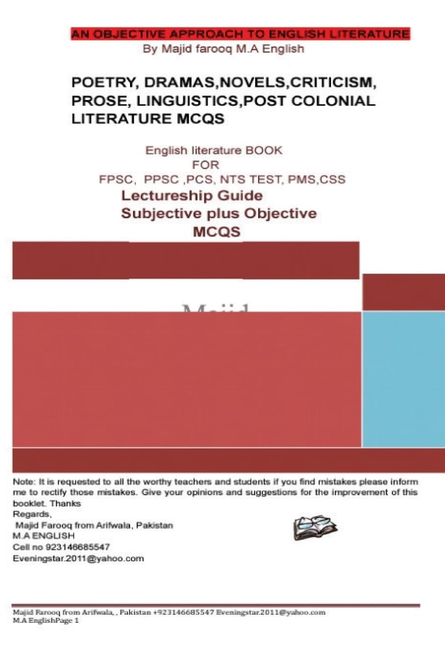 A Superb book of English literature subjective plus objective: English literature book