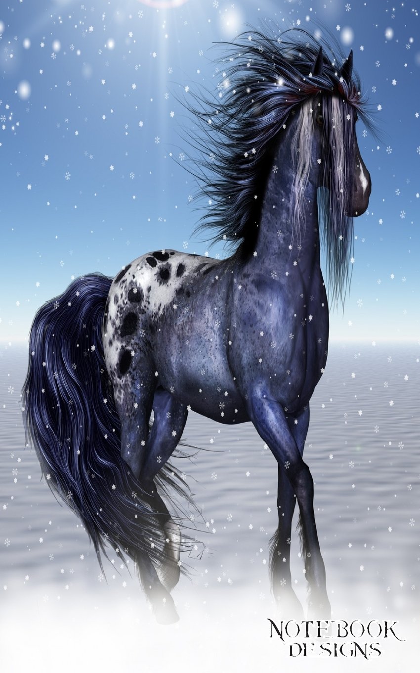 Notebook Designs: Horse Journal/Diary, Blank Paper, 100 Pages, 5x8, Composition Book, Winter Horse book
