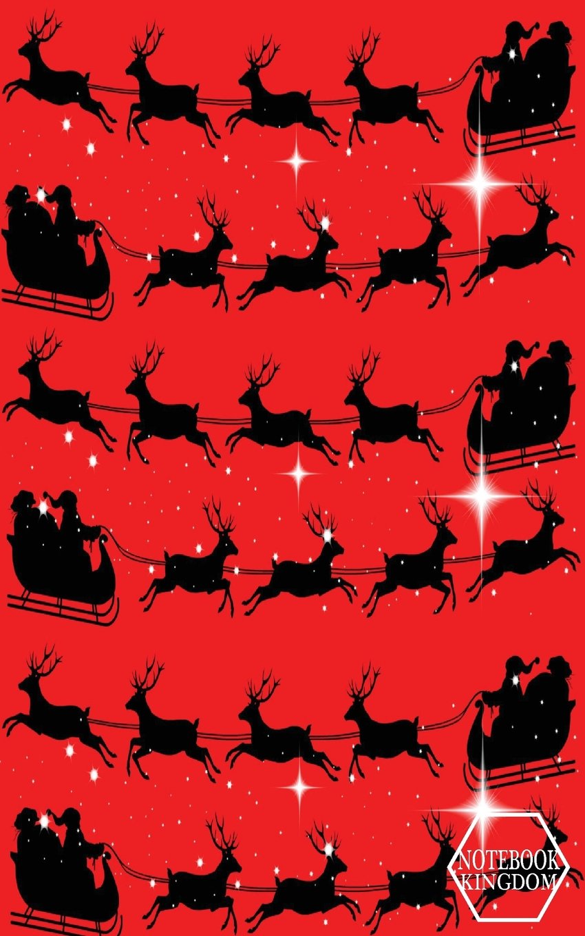 Notebook Kingdom: Santa And Reindeer Journal/Diary, Lined Paper, 100 Pages, 5x8, Composition Book, Santa And Reindeer Arts & Music