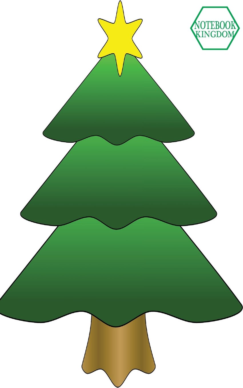 Notebook Kingdom: Christmas Tree Journal/Diary, Blank Paper, 100 Pages, 5x8, Composition Book, Cartoon Christmas Tree Arts & Music
