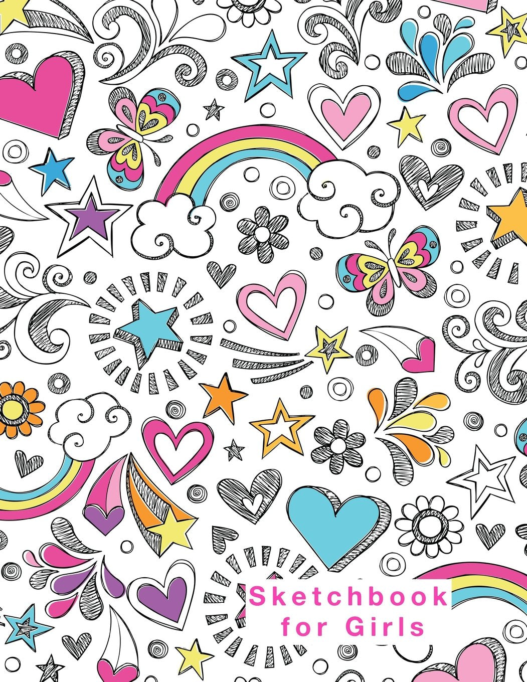 Sketchbook for Girls: Blank Pages, 110 pages, White paper, Sketch, Doodle and Draw Non-fiction