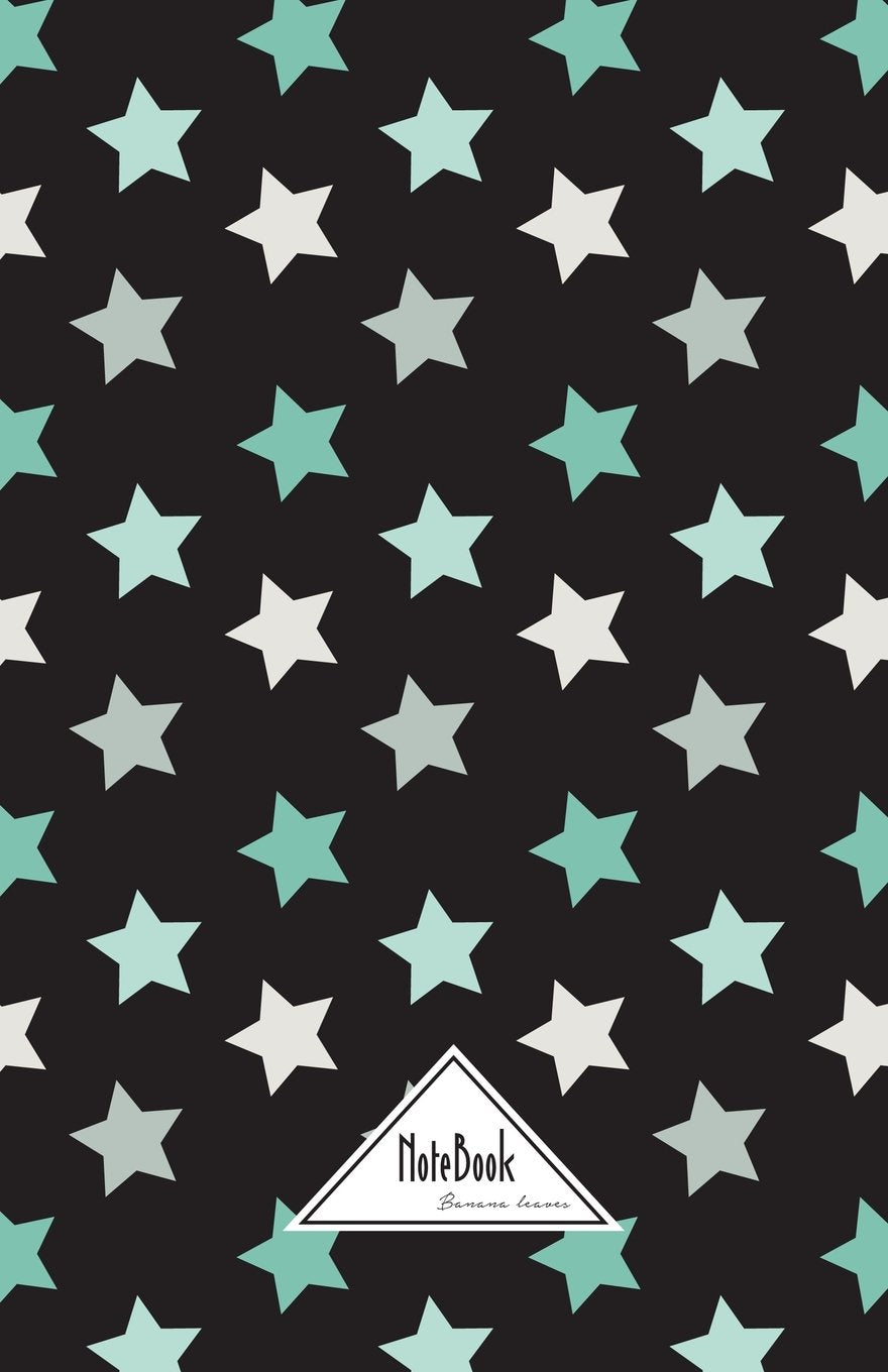 Notebook Journal Dot-Grid,Graph,Lined,No lined : Geometric Black Star Green Pattern: Small Pocket Notebook Journal Diary, 120 pages, 5.5" x 8.5" (Blank Notebook Journal) Learning & Reference