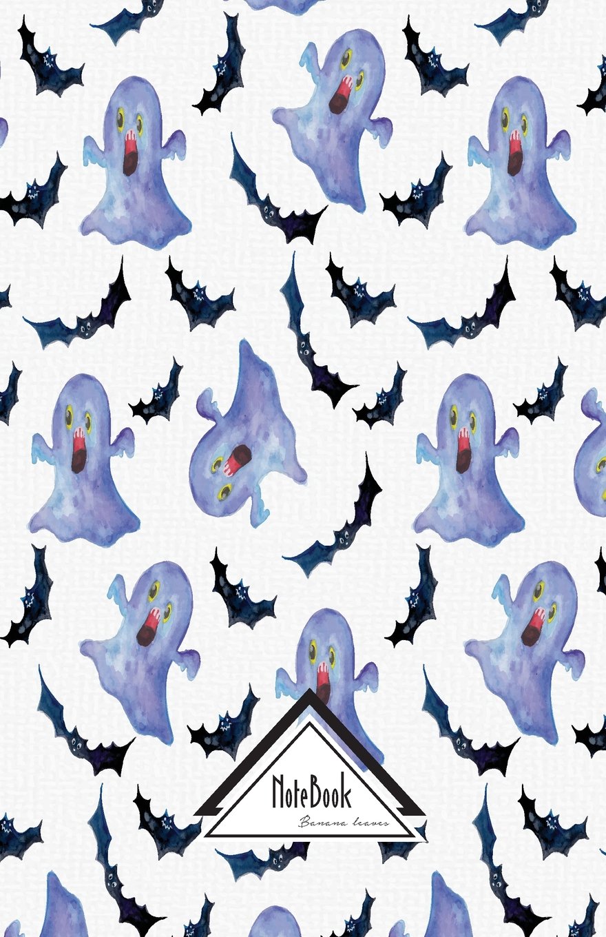 Notebook Journal Dot-Grid,Graph,Lined,No lined : Watercolor Ghost and Bat Cute Cartooning: Small Pocket Notebook Journal Diary, 120 pages, 5.5" x 8.5" (Blank Notebook Journal) Essays & Short Stories