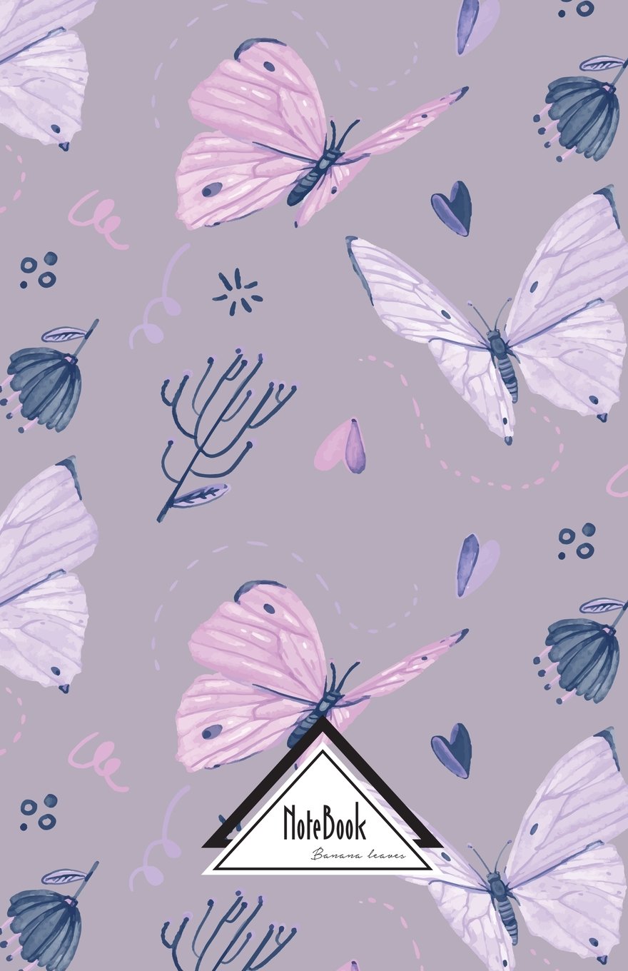 Notebook Journal Dot-Grid,Graph,Lined,No lined :Pretty Purple Butterfly Water Color: Small Pocket Notebook Journal Diary, 120 pages, 5.5" x 8.5" (Blank Notebook Journal) Learning & Reference