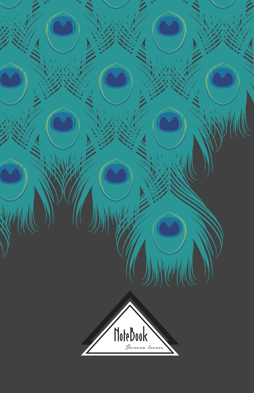 Notebook Journal Dot-Grid,Graph,Lined,No lined :Teal Green Peacock Feather Dark Grey Cover: Small Pocket Notebook Journal Diary, 120 pages, 5.5" x 8.5" (Blank Notebook Journal) Learning & Reference