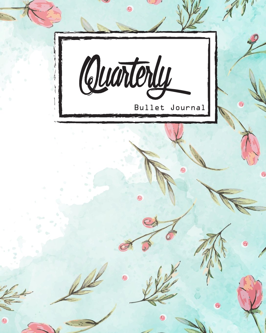 Bullet Journal: Dot Grid, Quarterly Guided,Pink Flower And Blue Sky,Notebook, 8" x 10", 90 Page: Small Journal Notebook Diary for Adults and Kids Lifestyle