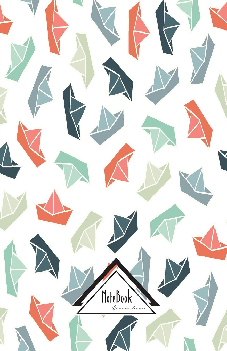 Notebook Journal Dot-Grid,Graph,Lined,No lined :Paper Boat Nautical Sea Pattern White Blue: Small Pocket Notebook Journal Diary, 120 pages, 5.5" x 8.5" (Blank Notebook Journal) Essays & Short Stories
