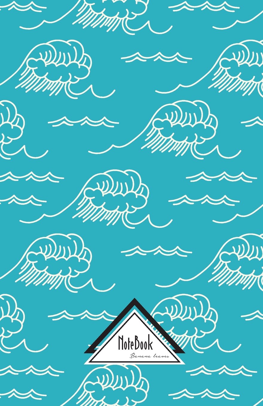 Notebook Journal Dot-Grid,Graph,Lined,No lined : Wavy Ocean White Blue Asian Drawing Pattern: Small Pocket Notebook Journal Diary, 120 pages, 5.5" x 8.5" (Blank Notebook Journal) Essays & Short Stories