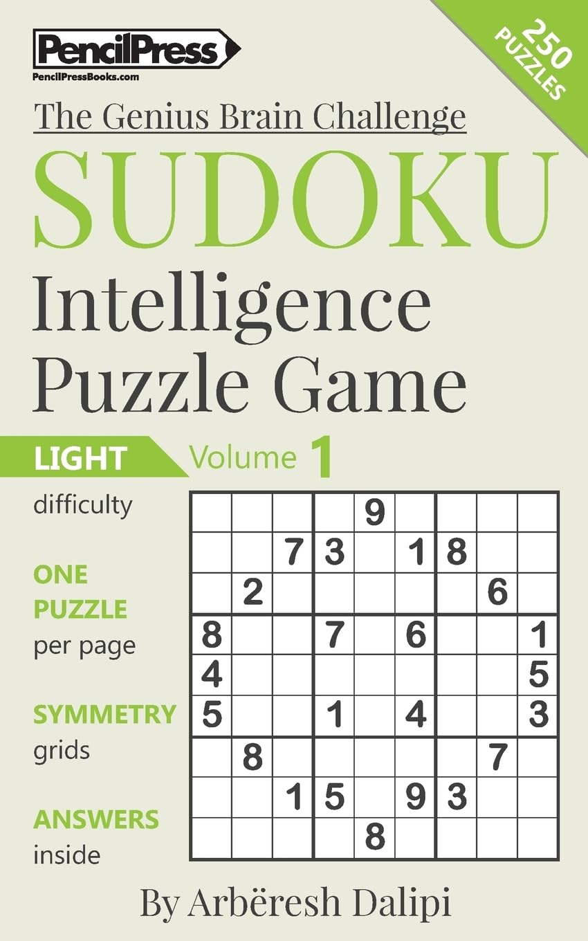 Sudoku Puzzle Books Volume 1: Light: Sudoku Intelligence Puzzle Game (The Genius Brain Challenge, Band 1) Leisure & Fun