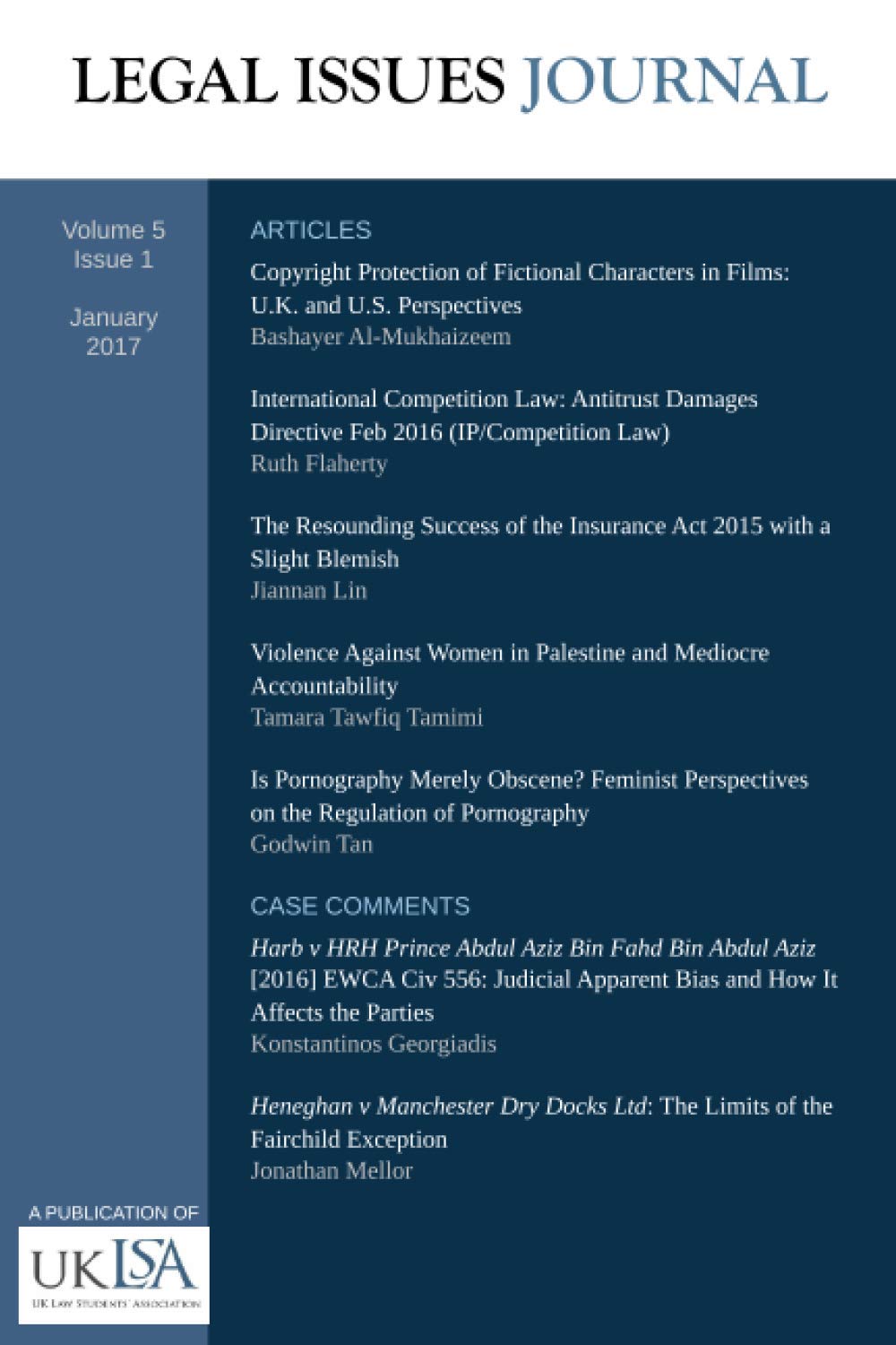 Legal Issues Journal 5(1) Law