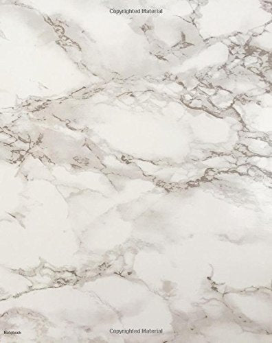 Notebook: White Marble, 8 x 10, 100 Pages, College Ruled, Composition book, Matte Cover Books