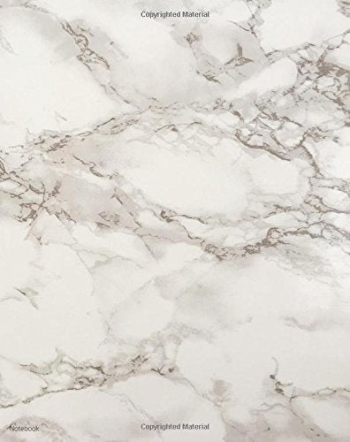 Notebook: White Marble, 8 x 10, 80 Pages, College Ruled, Glossy Cover Books