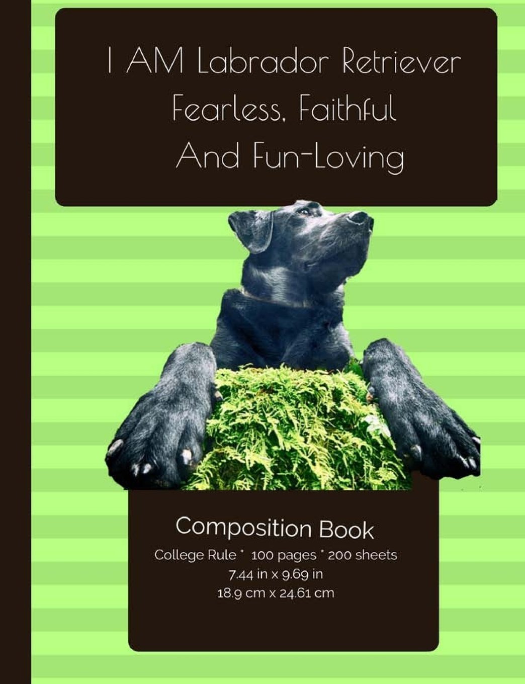 Labrador Retriever. Fearless, Faithful And Fun-Loving Composition Notebook: College Ruled Writer's Notebook for School / Teacher / Office / Student book