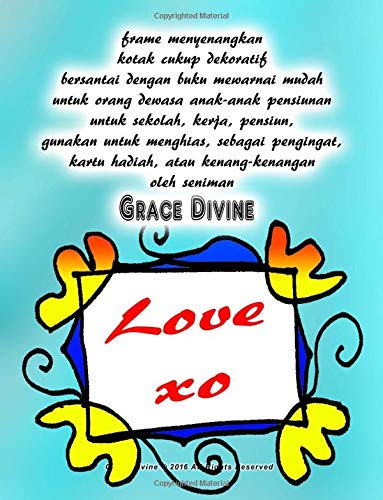 frame menyenangkan kotak cukup dekoratif bersantai dengan buku mewarnai mudah untuk orang dewasa anak-anak pensiunan untuk sekolah, kerja, pensiun, ... kenang-kenangan oleh seniman Grace Divine Film, Art & Culture