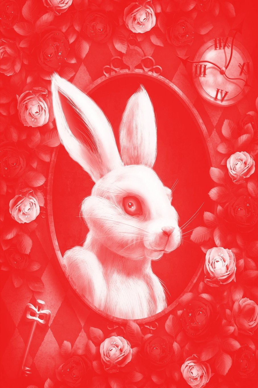 Alice in Wonderland Pastel Modern Journal - Outwards White Rabbit (Red): 100 page 6" x 9" Ruled Notebook: Inspirational Journal, Blank Notebook, Blank Journal, Lined Notebook, Blank Diary Self-help