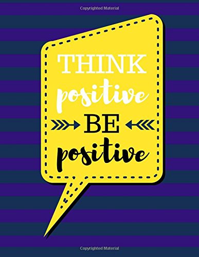 Think Positive Be Positive: Midnight Purple Stripes - 100 Pages - Blank Page Lined Journal Notebook (Inspirational Notebooks) Psychology